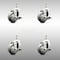 Service Caster 3 Inch 316SS Thermoplastic Rubber Swivel 1/2 Inch Threaded Stem Caster Set Brake SCC-SS316TS20S314-TPRB-TLB-121315-4 - alternate 1